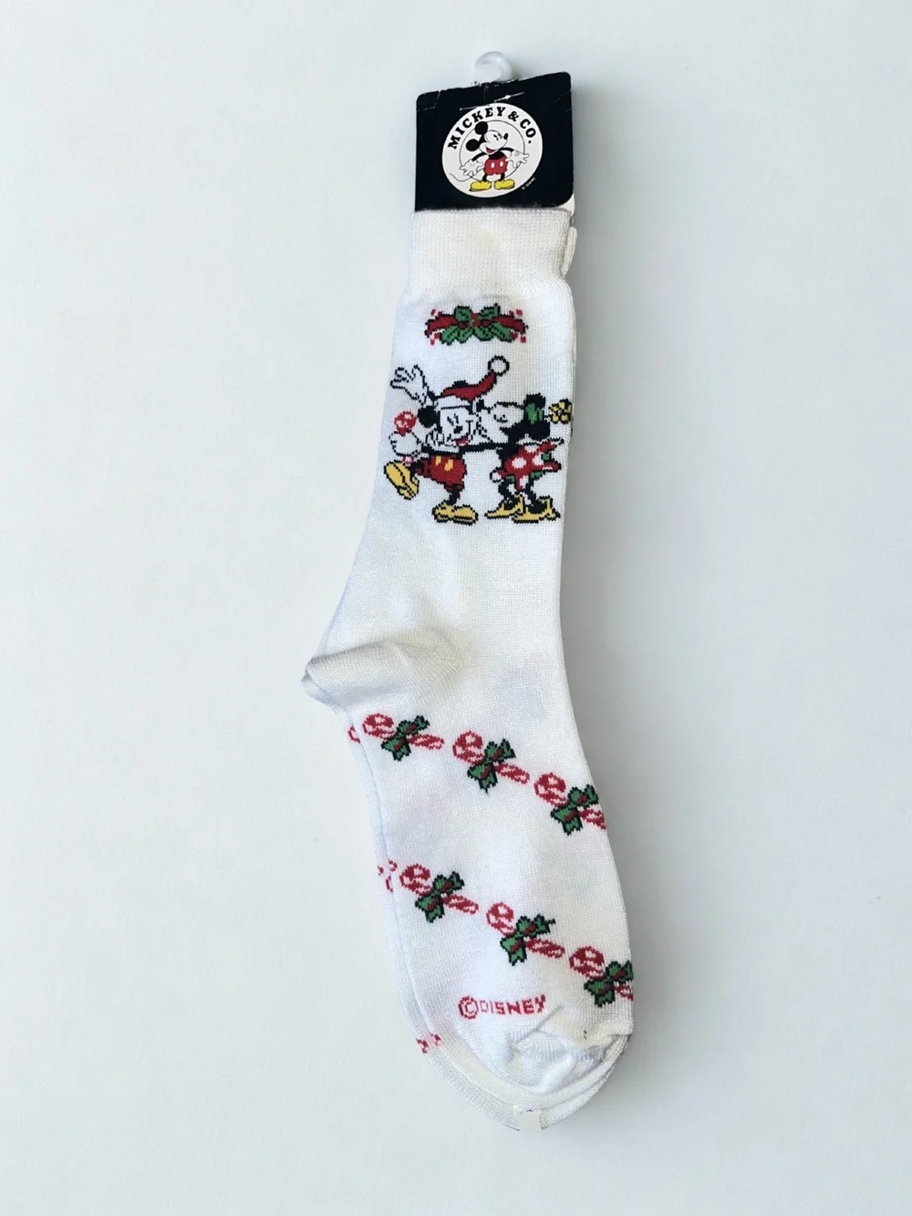 NWT VTG Deadstock 90’s Mickey & Co. Christmas Socks - Mickey & Minnie Sz M